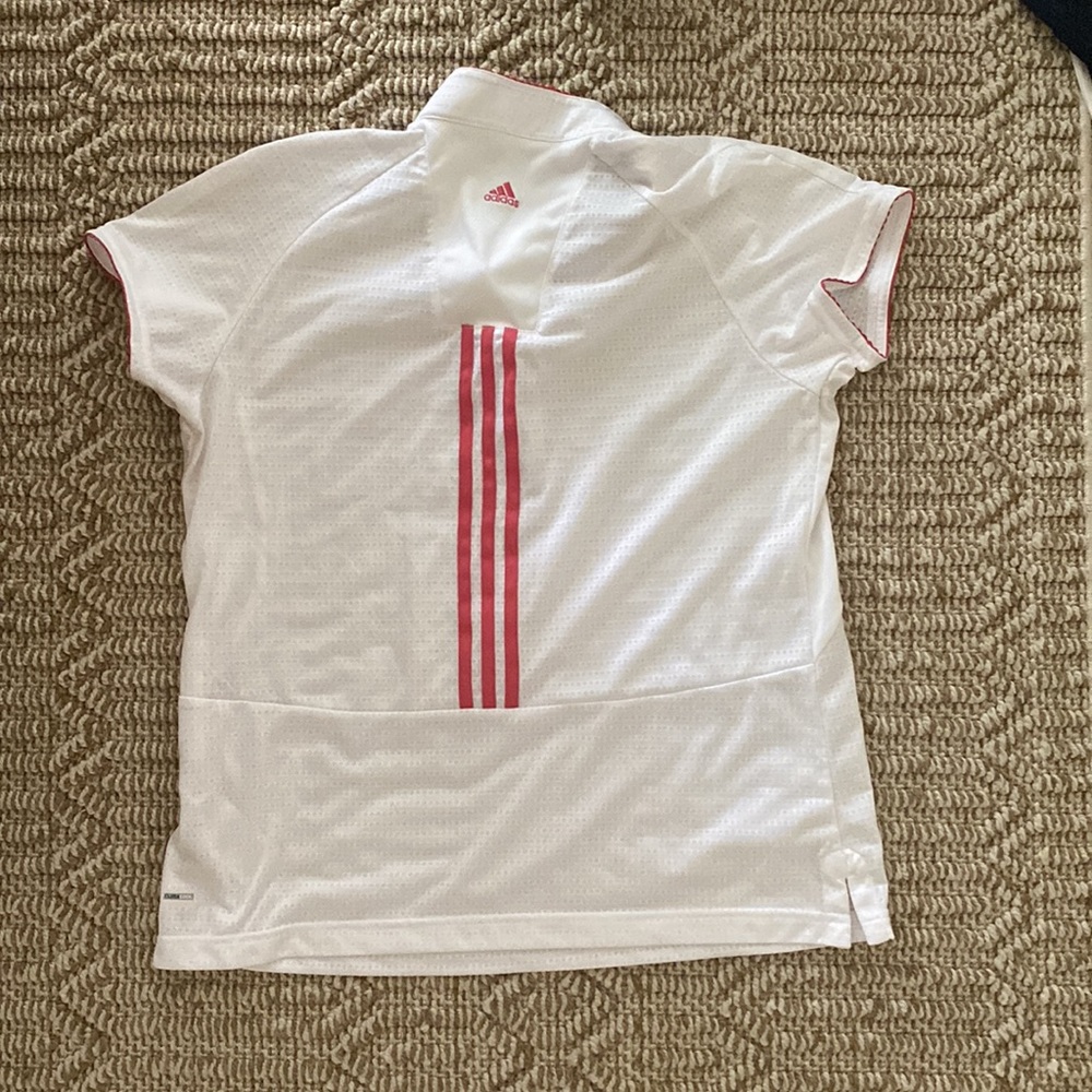 Women’s Adidas Golf Polo pink stripe